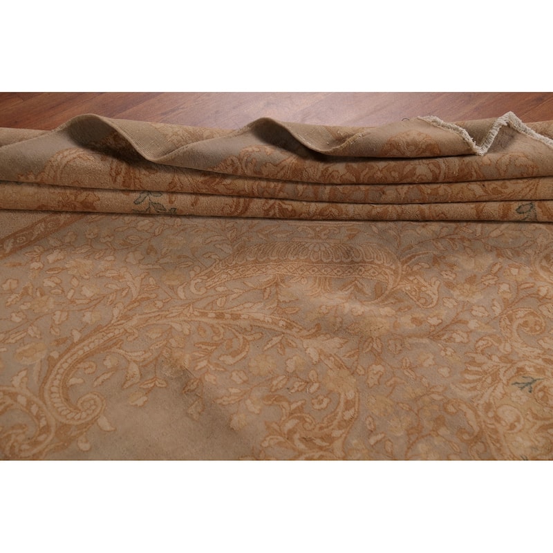 Kerman Persian Antique Large Rug Hand-Knotted Wool Carpet - 10'6"x 19'9"