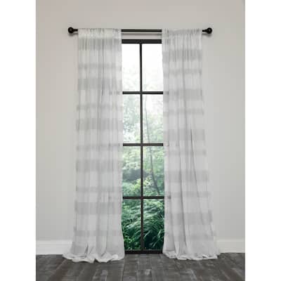 -Clara Sheer Rod Pocket Curtain Single Panel, 54 by 63-Inch