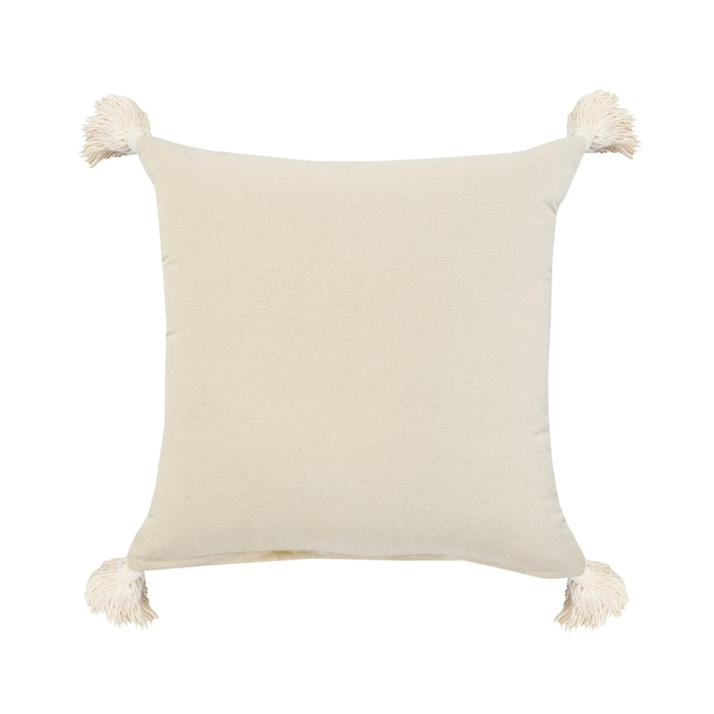HomeRoots 20" X 20" Black Off-White Yellow And Orange 100% Cotton Geometric Zippered Pillow