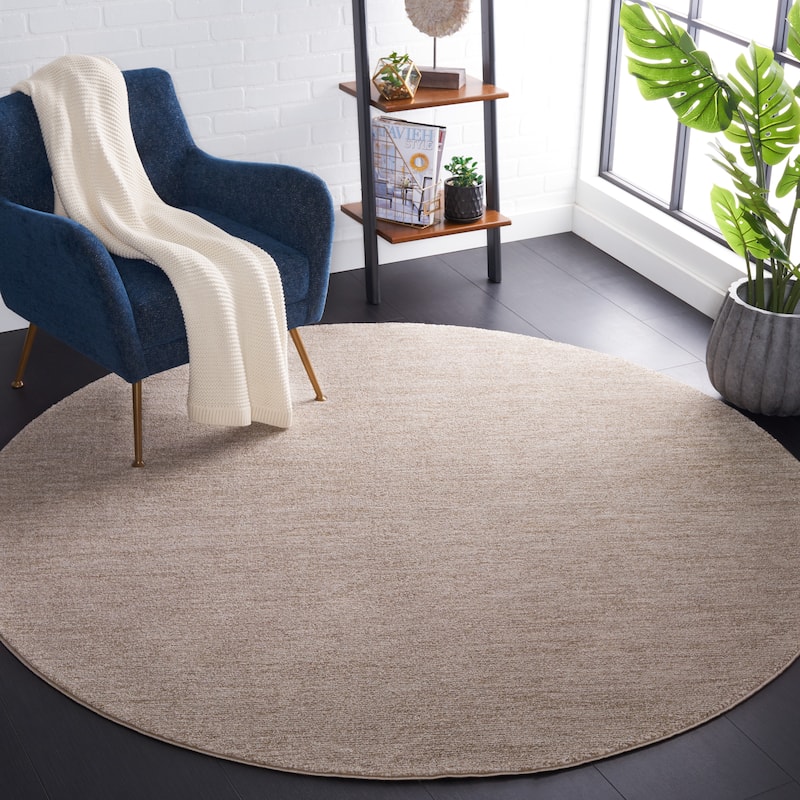 SAFAVIEH Lasa Hedy Modern Solid Rug - 6'7" Round - Beige