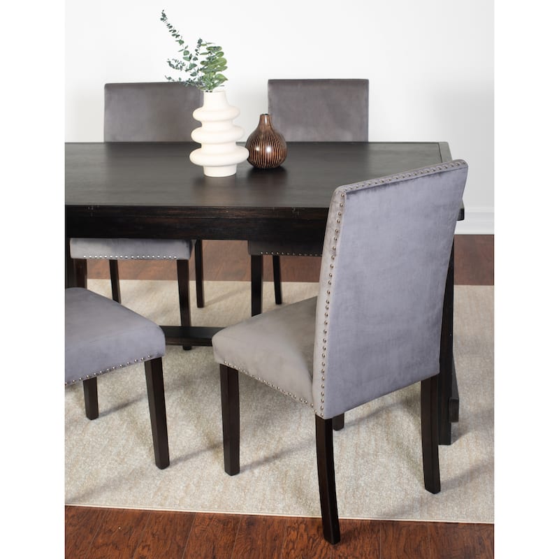 Roundhill Furniture Vanzo Contemporary 5-Piece Dining Set, Dining Table with 4 Stylish Chairs