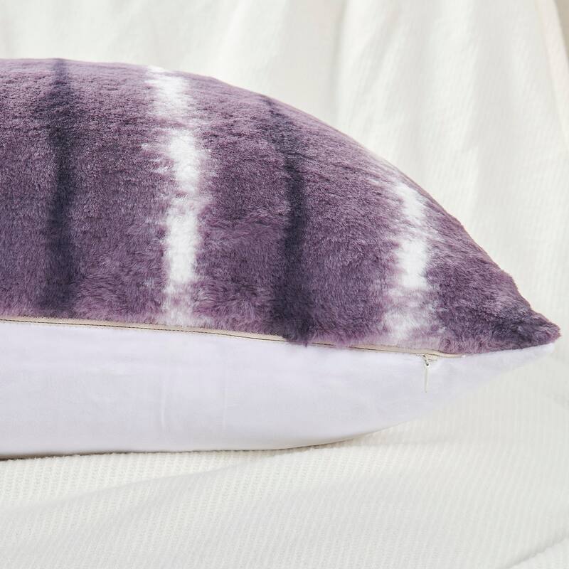 Amanda Stripe fauxfur Throw Pillow Covers Set of 2, NO INSERT