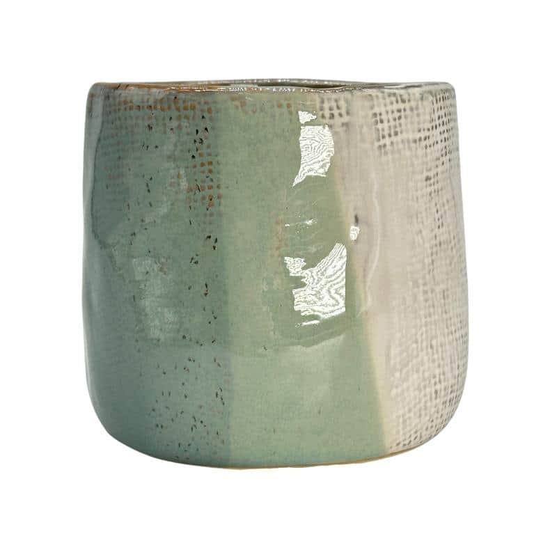 4.5 inch Ceramic Flower Pot - Green