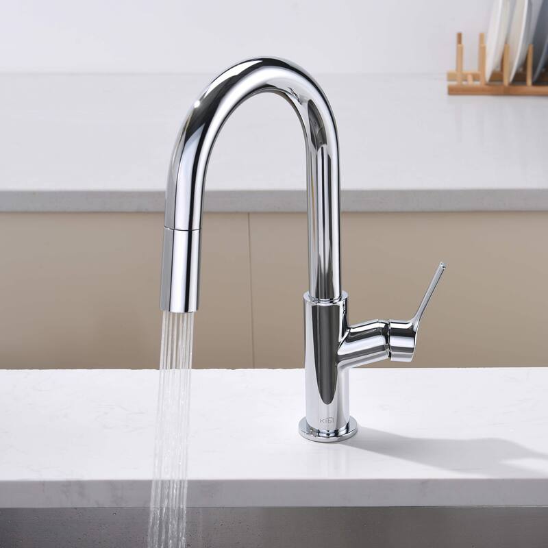 Fusion Single Handle Pull Down Kitchen & Bar Sink Faucet with Soap Dispenser