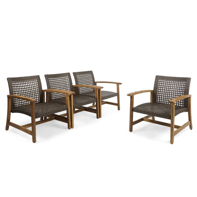 Hampton Outdoor Club Chair (Set of 4) by Christopher Knight Home