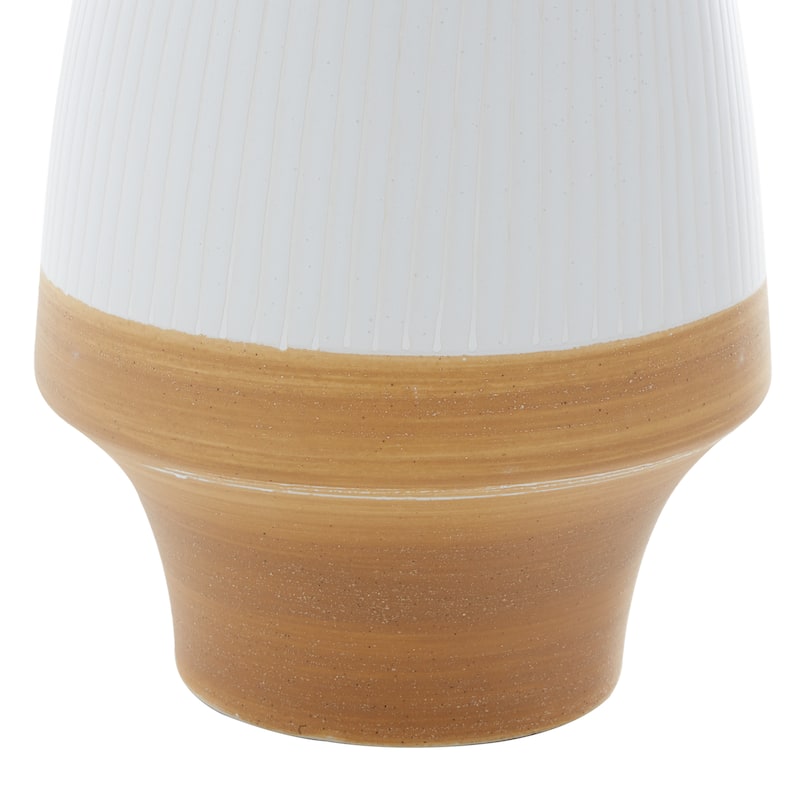 Brown Ceramic Handmade Decorative Vase with Terracotta Accents