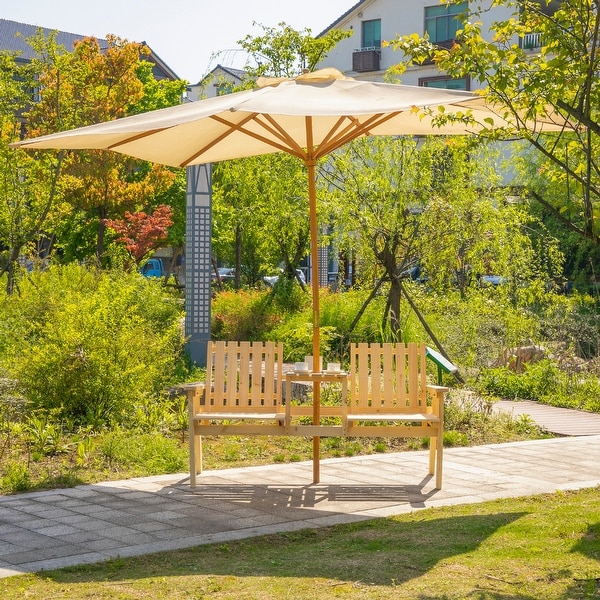 Wooden twin garden seats shop
