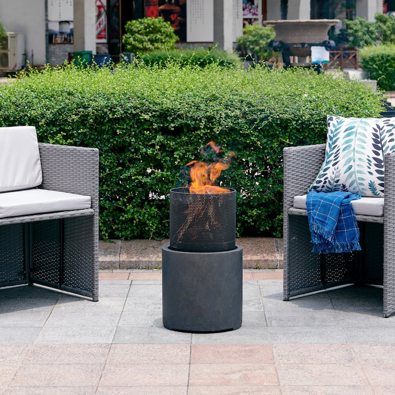 Danya B. 22 inch Wood Burning Faux Stone Fire Column