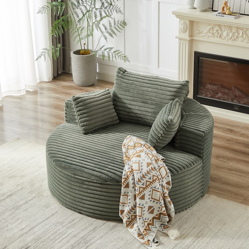 GDFStudio - Emberwood Corduroy Single Sofa Cloud Recliner - Green