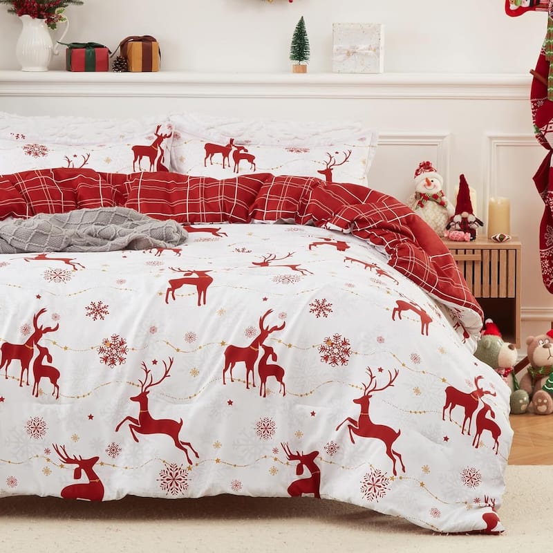 Christmas Comforter Bedding Set with Comforter and Pillow Shams