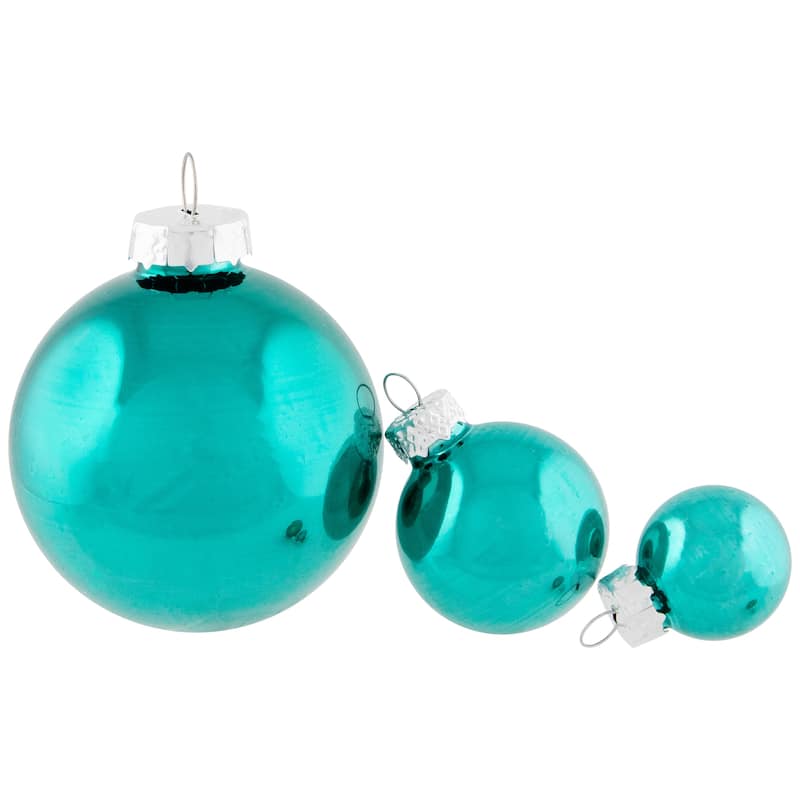 Shiny and Matte Multiple Size Glass Ball Christmas Ornaments - 2.5" - Green - 40ct