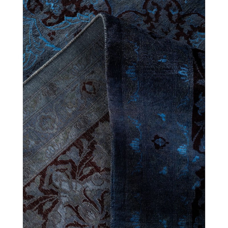 Overdyed, One-of-a-Kind Hand-Knotted Area Rug - Gray - 12' 1" x 17' 10"