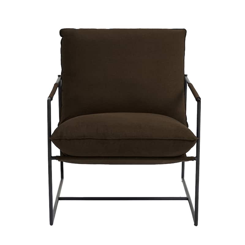 Metal Framed Accent Chair Sling Armchair with Bag Cushion
