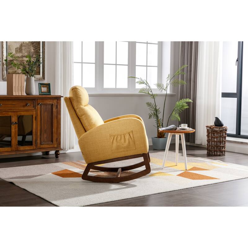 27" Upholstered Rocking Chair with Side Pocket