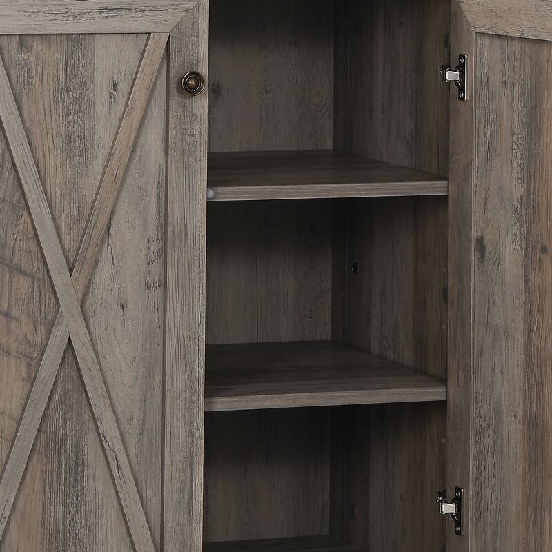 Bar Cabinet for Liquor and Glasses Dining Kitchen Cabinet with Wine Rack