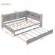 preview thumbnail 24 of 26, Full Size Wooden DayBed with Twin Size Trundle Bed Frame & Storage Shelf and USB Charging Ports for Kids Teens Adults