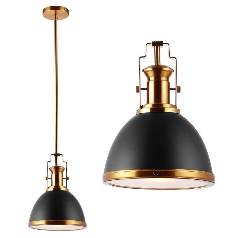 Deere Adjustable Iron/Glass Vintage LED Dome Pendant, by JONATHAN Y