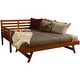preview thumbnail 3 of 13, Solid Wood Daybed Frame with Twin Pop-Up Trundle Bed Brown