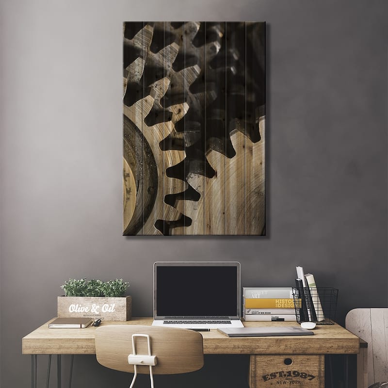 Interlocked IV Print On Wood by Laura Marshall - Multi-Color