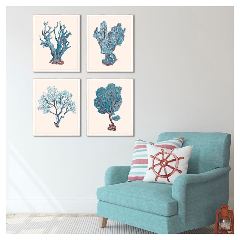 Indigo Reef S/4 Framed Art Giclee Under Glass