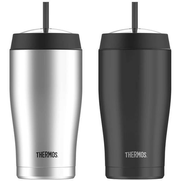 Shop Thermos 22 Oz Vacuum Insulated Stainless Steel Cold Cup With Straw 22 Oz Overstock 21159584