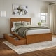 preview thumbnail 17 of 131, AFI Nantucket Platform Bed with Matching Footboard & Storage Drawers Light Toffee - Queen
