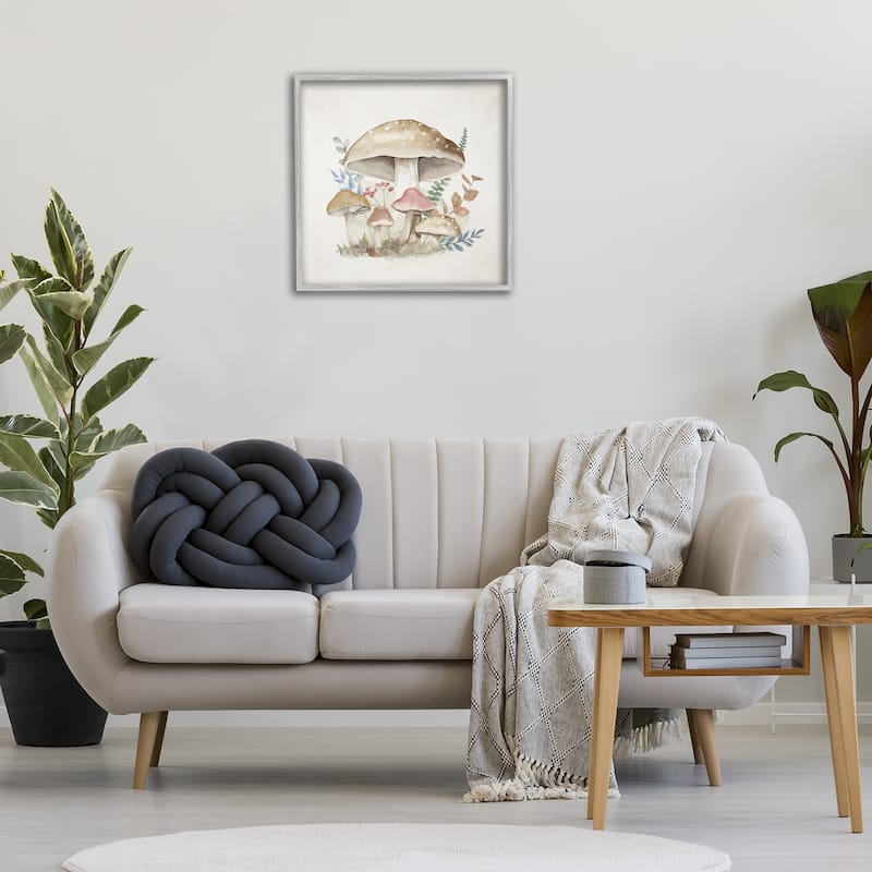 Stupell Neutral Cottage Mushrooms Framed Giclee Art Design By Mollie B.