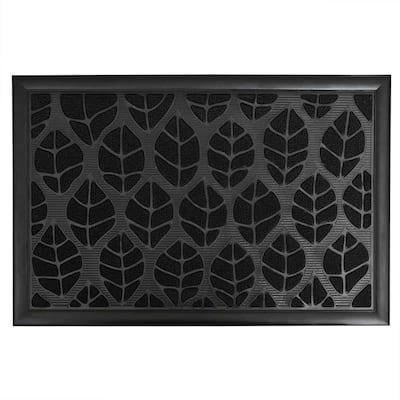 Decorative Leaf Pattern Door Mat 24x16 Inch Non-Slip Mat