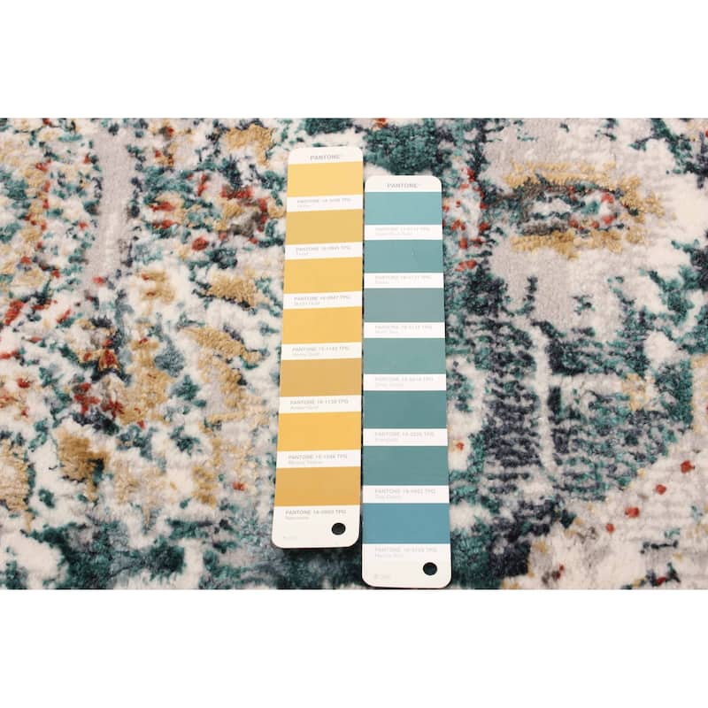 ECARPETGALLERY Machine Woven Legacy Teal Area Rug