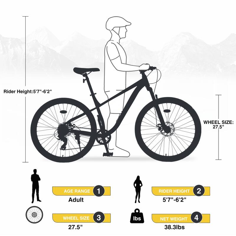 27.5 Inch Wheels 8 Speed Mountain Bike
