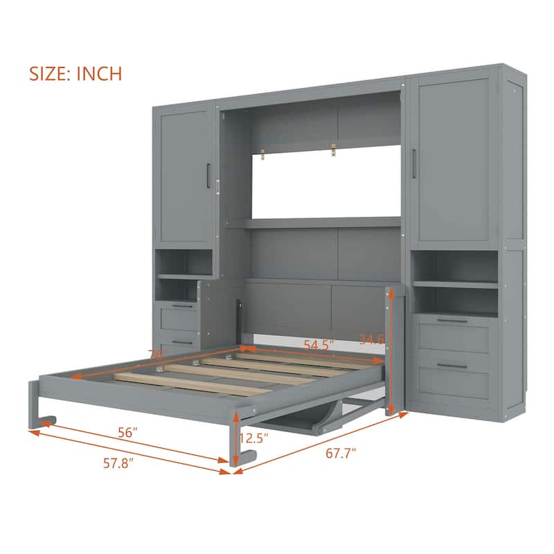 Full Size Murphy Bed with Storage