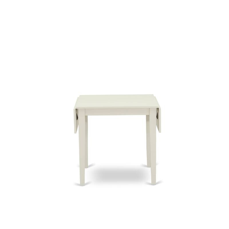 East West Furniture Dinette Set Consists of a Rectangle Dining Table and Upholstered Chairs, Linen White (Pieces Options)
