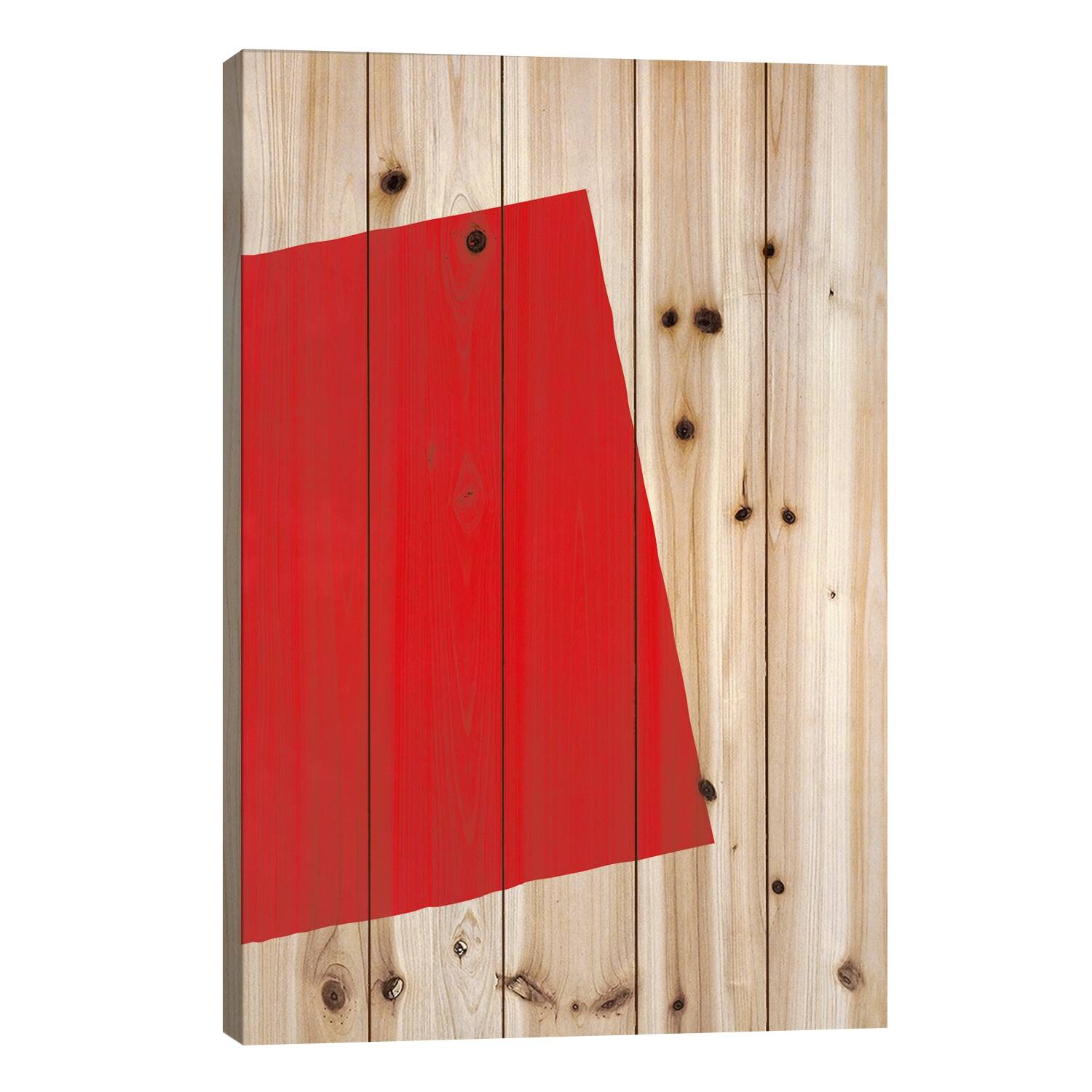 Modern Art Red Square (After Albers) Print On Wood by 5by5collective