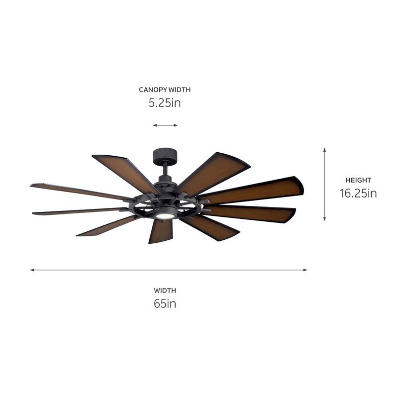 Gentry 65-inch LED Ceiling Fan (3-finish options)