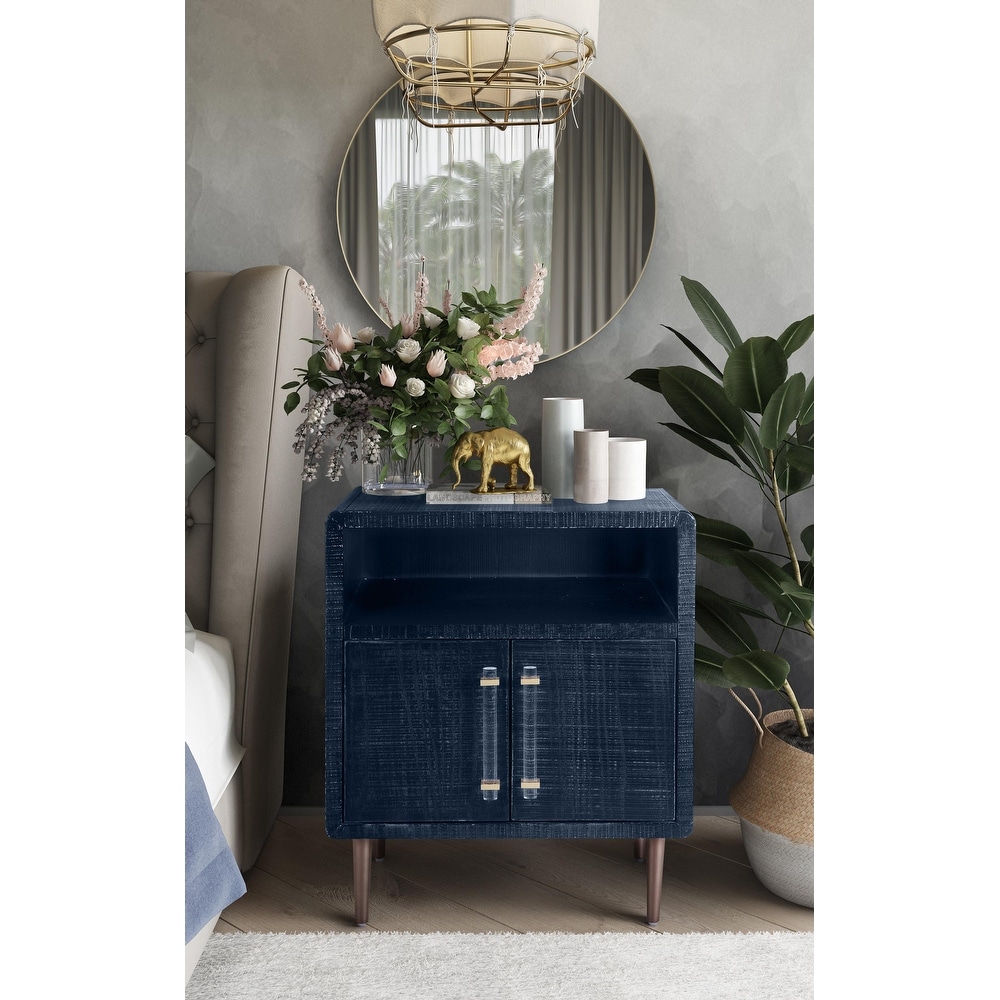 Marco Lacquer Indigo Side Table (Indigo - No Drawers)