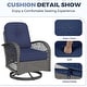 preview thumbnail 5 of 7, EROMMY Outdoor 3 Pieces Swivel Rocker Patio Chair Sets with Glass Table, All-Weather Wicker & Thickened Cushions for Backyard