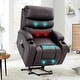preview thumbnail 2 of 53, Oversized Power Lift Recliner Chair with Massage & Heat, PU Leather, USB Port, Cup Holders & Pockets Style 2 - Brown