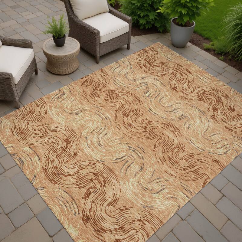 Machine Washable Indoor/ Outdoor Modern Ari Chantille Rug