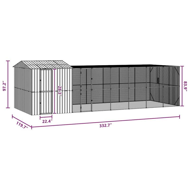 vidaXL Bird Cage Anthracite Galvanized steel