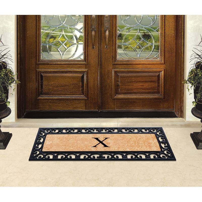 A1HC Exclusive Hand Crafted Myla Monogrammed Entry Doormat, 18" x 48"