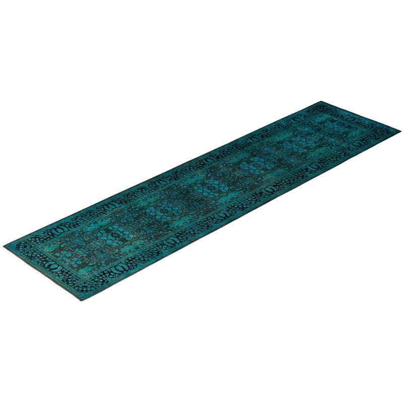 Overdyed One-of-a-Kind Hand-Knotted Area Rug - Green - 2' 8" x 10' 7"