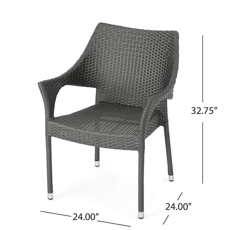 Isola Outdoor 6-piece Rectangle Aluminum Wicker Dining Set by Christopher Knight Home