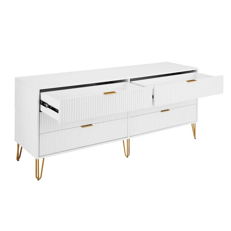 Manhattan Comfort Dumbo Modern 6-Drawer Double Low Dresser.