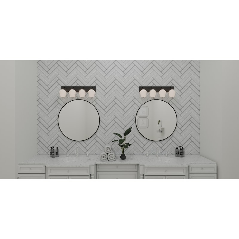 Nielson 4-Light Matte Black Bath Light