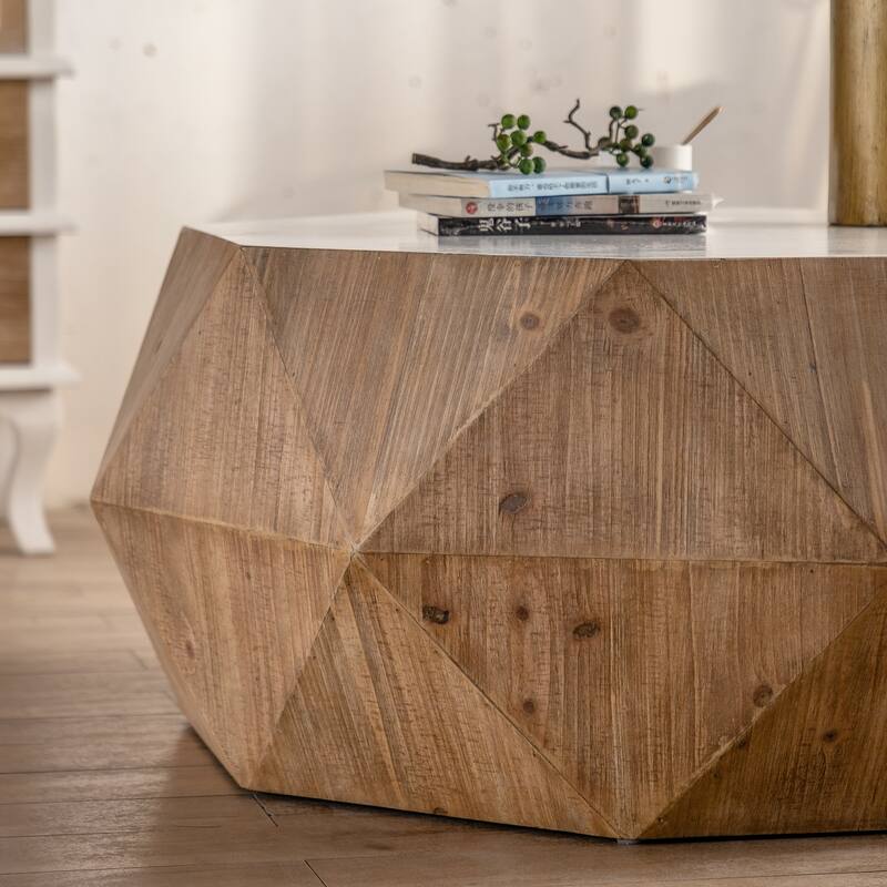 Embossed Pattern Design American Retro Style Coffee Table