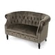 preview thumbnail 2 of 16, Milani Velvet Tufted Scroll Arm Loveseat by Christopher Knight Home
