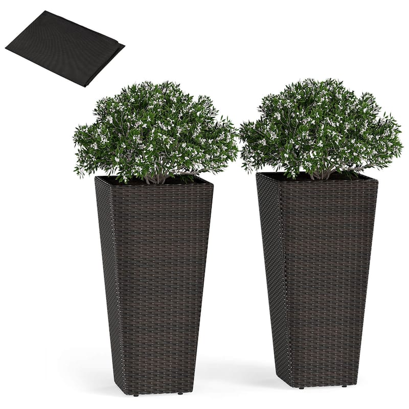 Costway 30” Tall Flower Pot Set of 2 Planter Pots with Open-ended Base - See Details