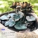 preview thumbnail 5 of 9, Alpine Corporation 30" Tall Outdoor Pedestal Lotus Rock Waterfall Fountain with LED Lights