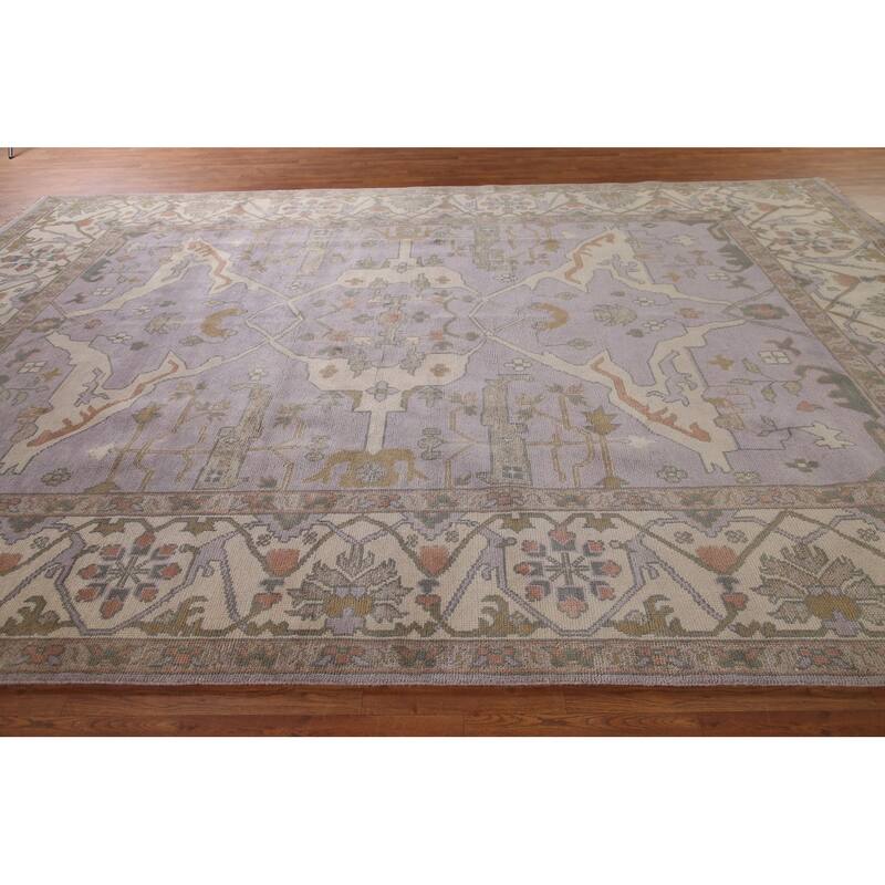 Large Oushak Oriental Rug Handmade Wool Carpet - 9'11"x 14'0"