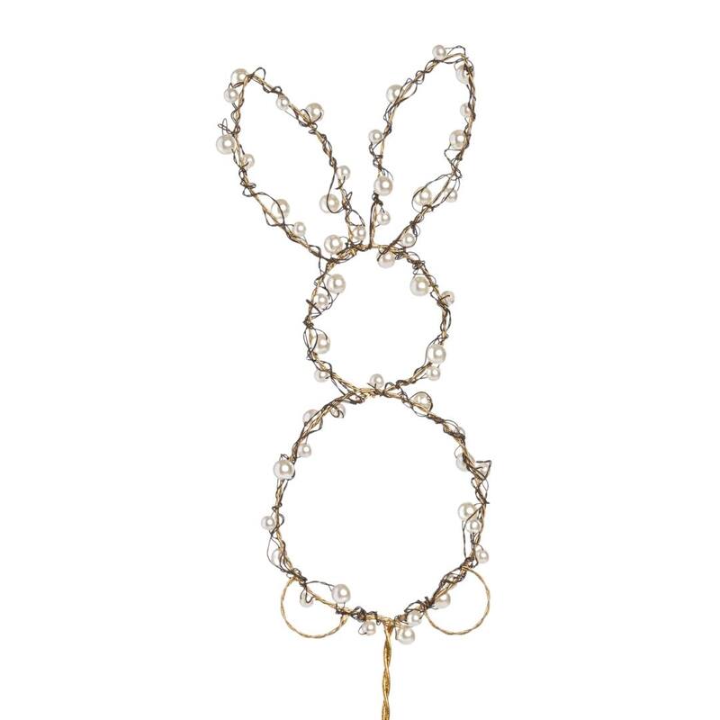 Transpac Wire Pearl Easter Bunny Pick Home Decorations Easter